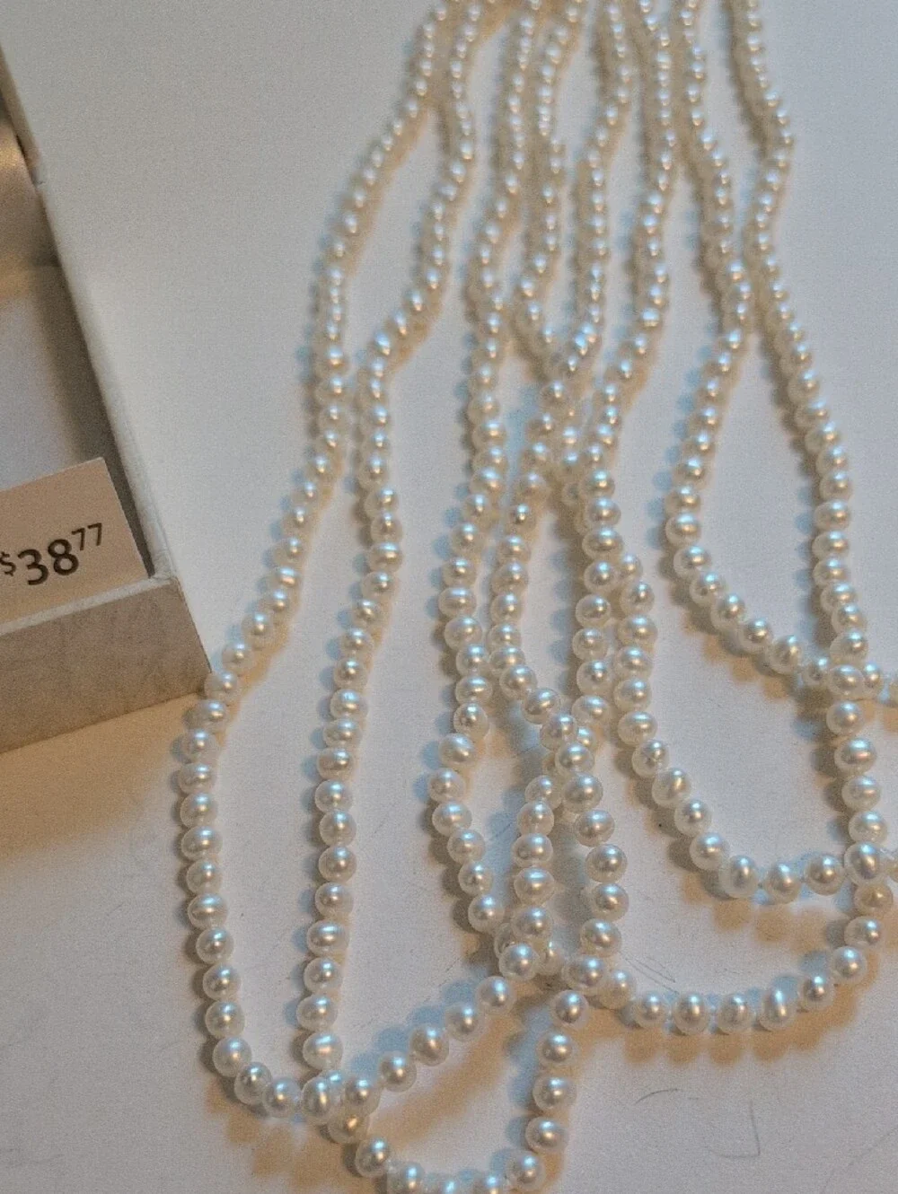 Elegant 100 Inch Cultured White Pearl Beaded Necklace - Classic Women’s Jewelry